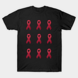 Red Faux Glitter Awareness Ribbon Pack T-Shirt